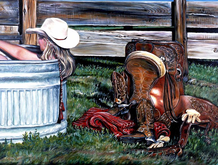 Saddle Painting - Bareback by Rick Unger
