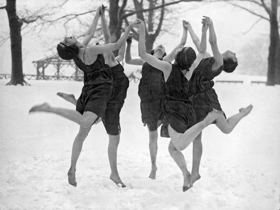 Barefoot Dance In The Snow Photograph by Underwood Archives