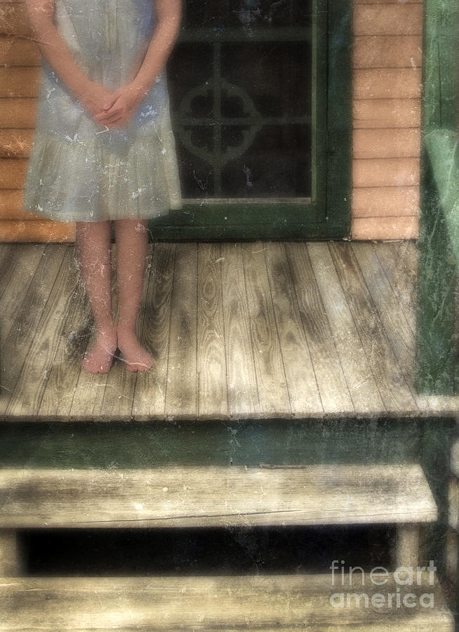 Barefoot Girl on Front Porch Photograph by Jill Battaglia
