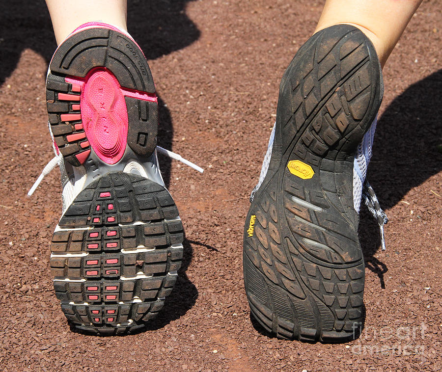 Barefoot Running Shoe And Normal Photograph by Photo Researchers, Inc.