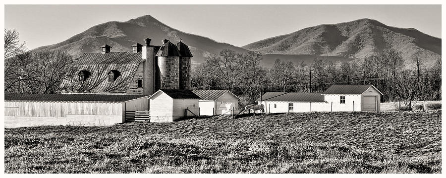 Barn and Mountain Range Photograph by Steve Hurt