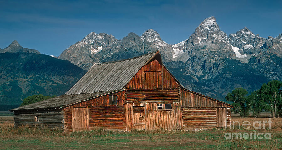 Barn and Tetons Photograph by Jerry Fornarotto