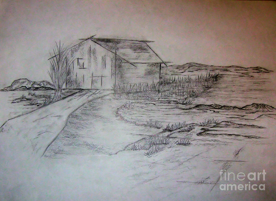 Barn Drawing by John Krakora