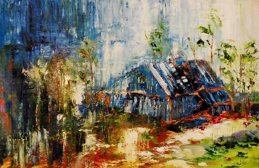 Abstract Painting - Barn by Larry Ney  II