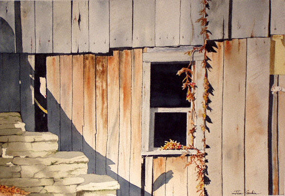 Barn Window Painting by Jim Gerkin