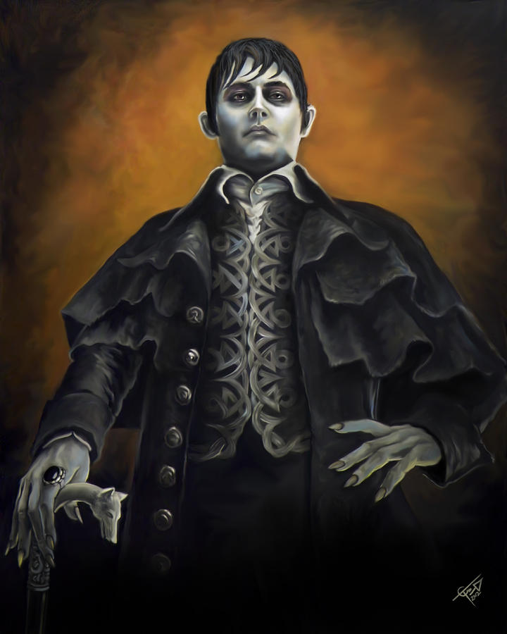 Barnabus Collins - Johnny Depp Painting by Tom Carlton