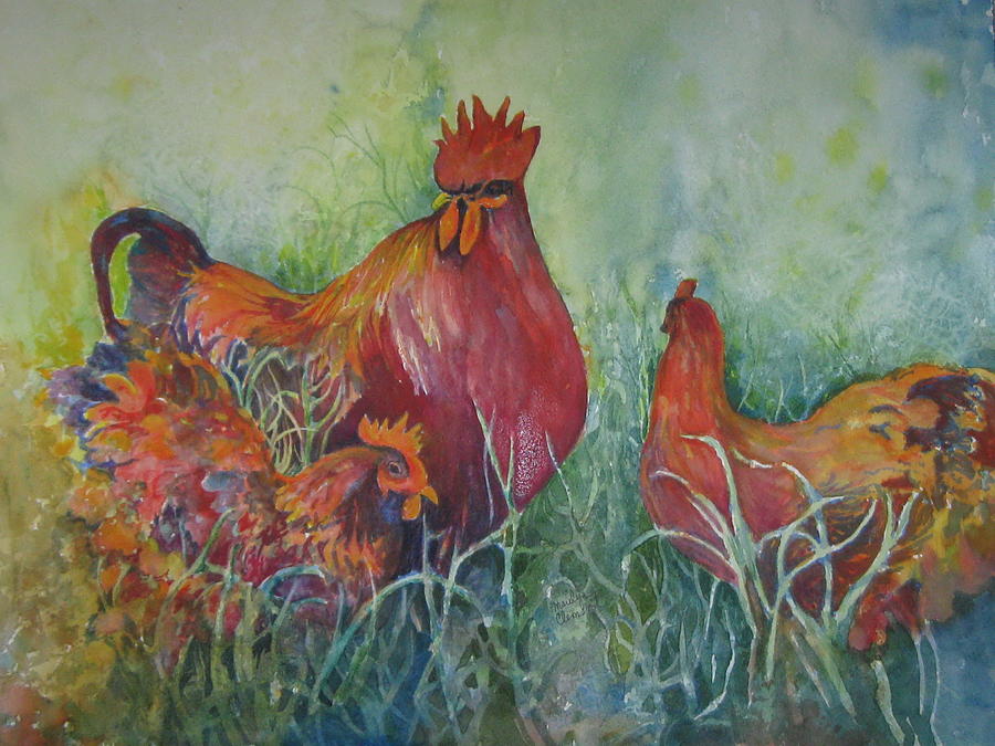 Barnyard Boss Painting by Marilyn  Clement