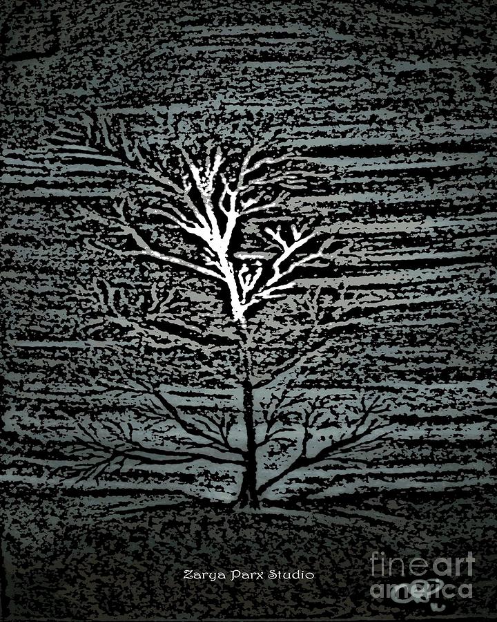 Tree Pastel - Barren At Twilight by Zarya Parx  Studio