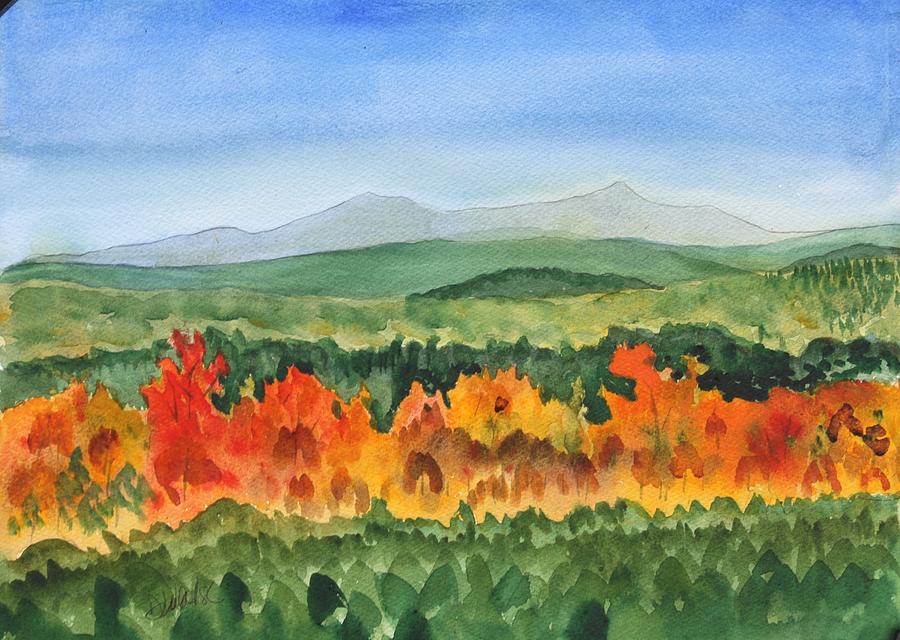 Mountain Painting - Barton Vermont Autumn by Donna Walsh
