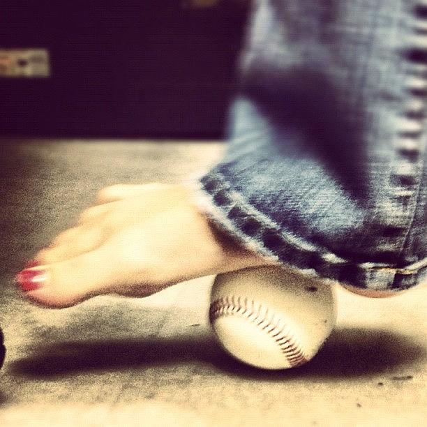 Baseball Photograph - Baseball Foot Massage. #baseball #foot by Jeff Graham