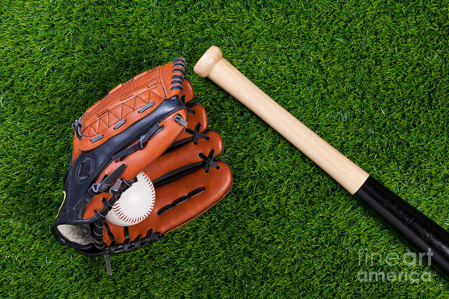 tee ball bat and glove