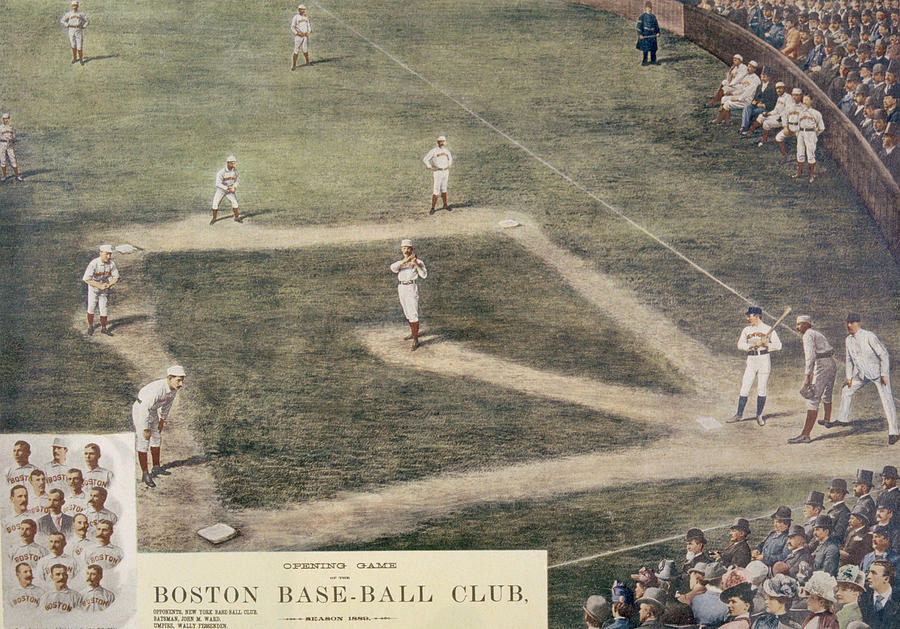 Baseball, New York At Boston, 1889 Photograph by Everett Baseball, New York At Boston, 1889 Photograph by Everett