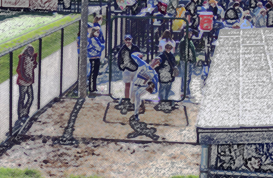 Sports Digital Art - Baseball Pitcher Warming Up Digital Art by Thomas Woolworth