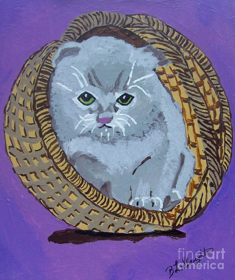 Basket of Fur Painting by Brenda Slaughter - Fine Art America