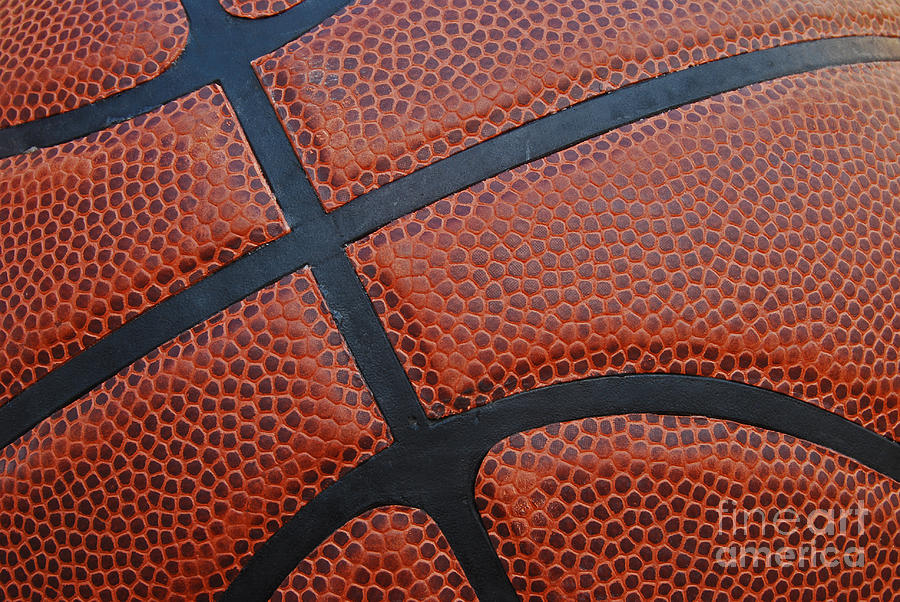 Basketball Photograph - Basketball - Leather Close Up by Ben Haslam