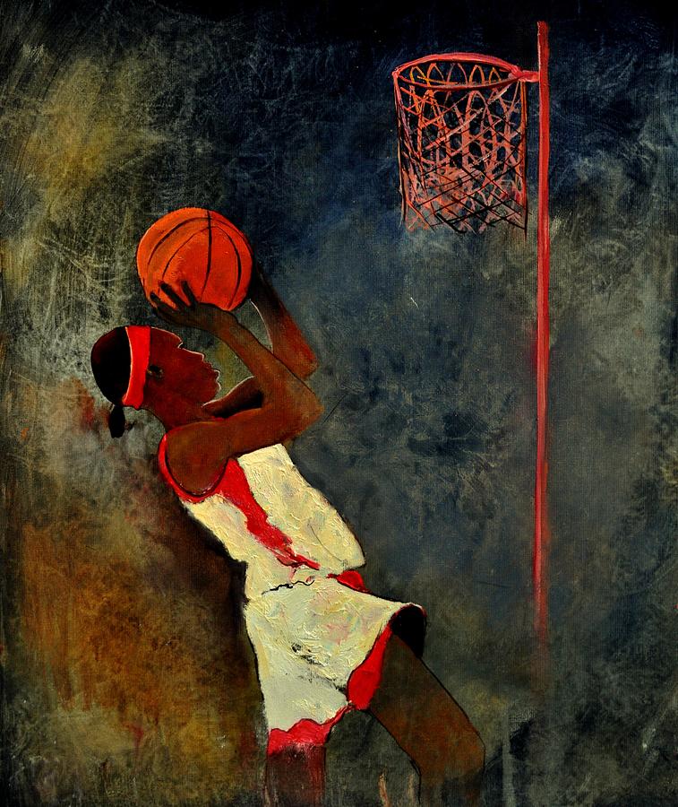 Basketball Player Painting by Pol Ledent