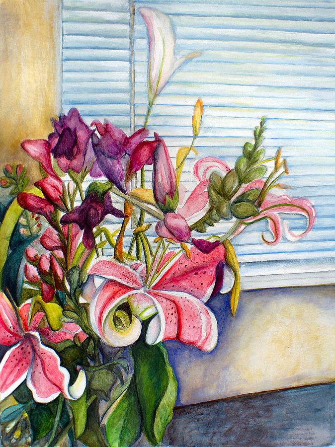 Flower Painting - Basking in Light by Elaine Hodges