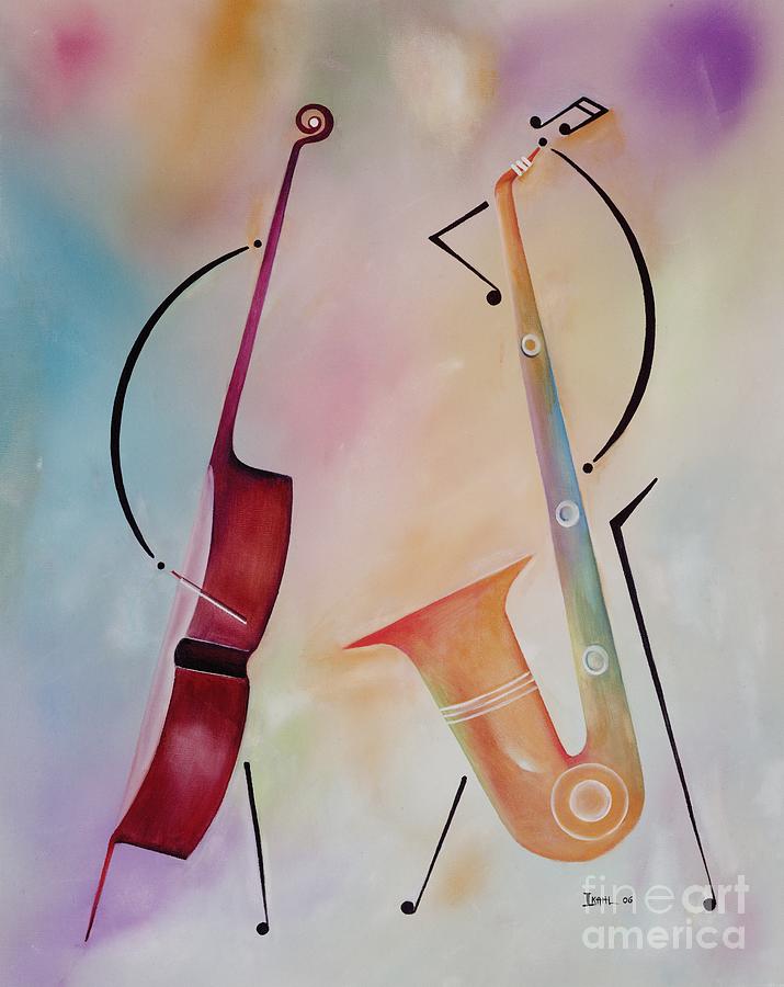 Music Painting - Bass and Sax by Ikahl Beckford