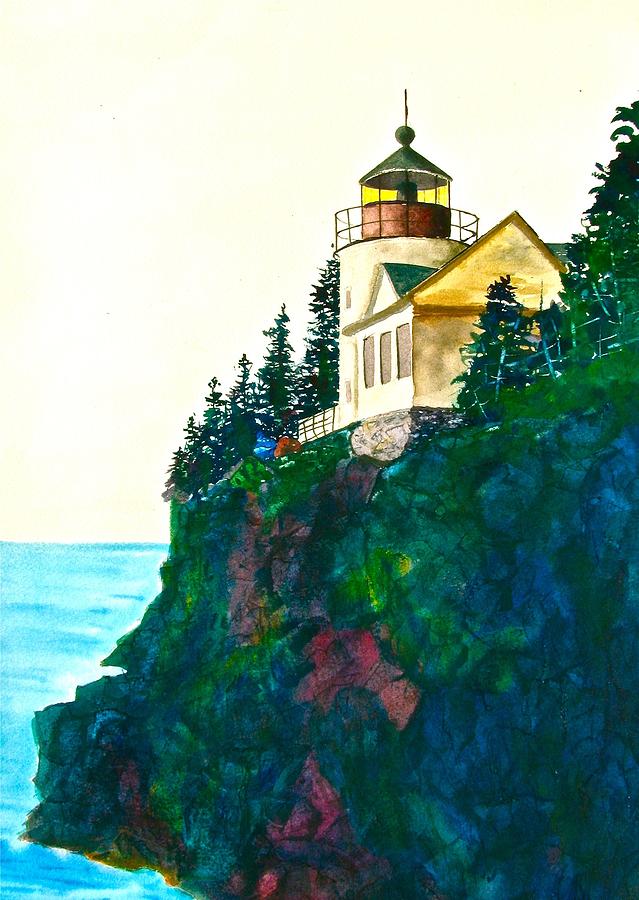 Bass Harbor Light Painting by Frank SantAgata