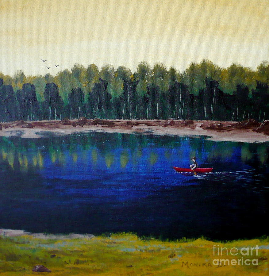 Bass Lake Painting by Monika Shepherdson