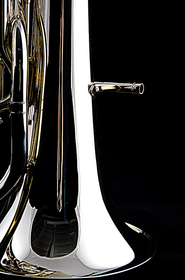 Bass Tuba Bell Isolated On Black Photograph by M K Miller