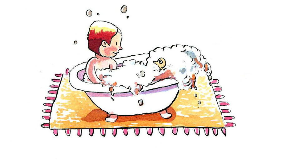 Inks Painting - Bath Time by Paul Mitchell