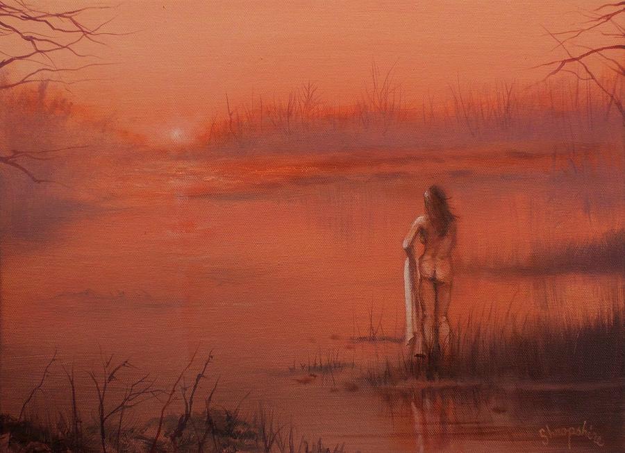 Bather at Sunrise Painting by Tom Shropshire