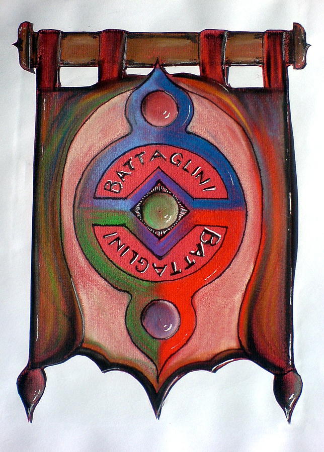 Battaglini Family Crest Painting by AHONU Aingeal Rose