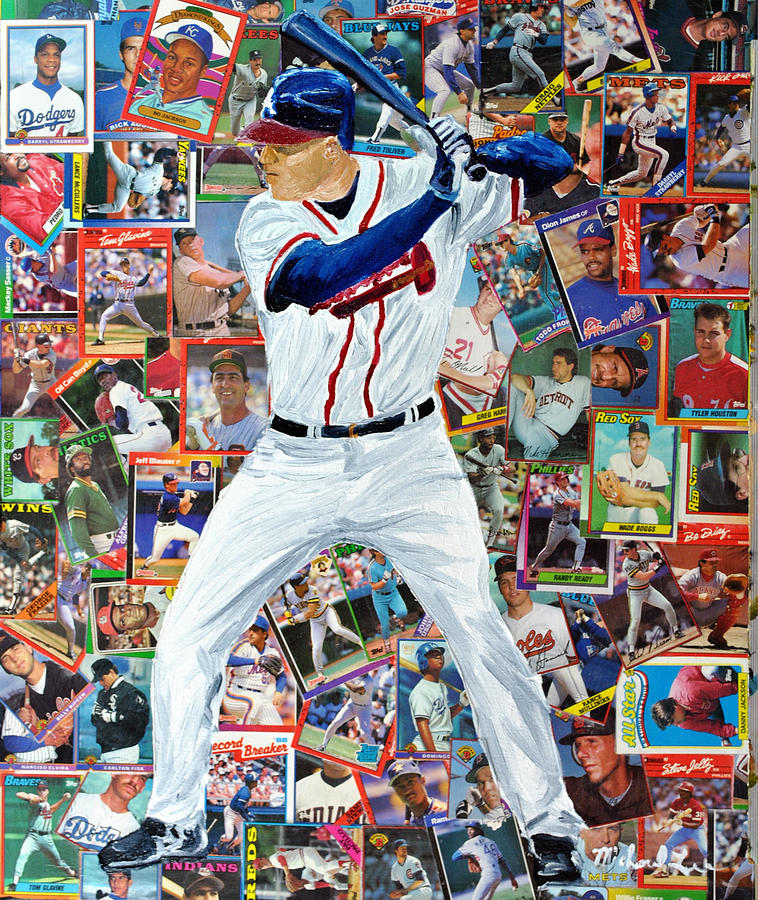 Braves Freeman Painting by Michael Lee - Pixels