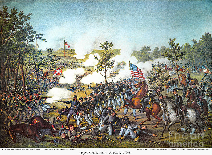 Atlanta Photograph - Battle Of Atlanta, 1864 by Granger