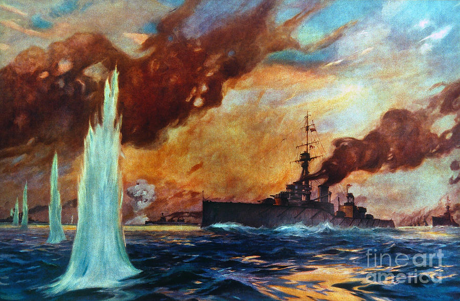 Battle Of Jutland, 1916 Drawing by Granger