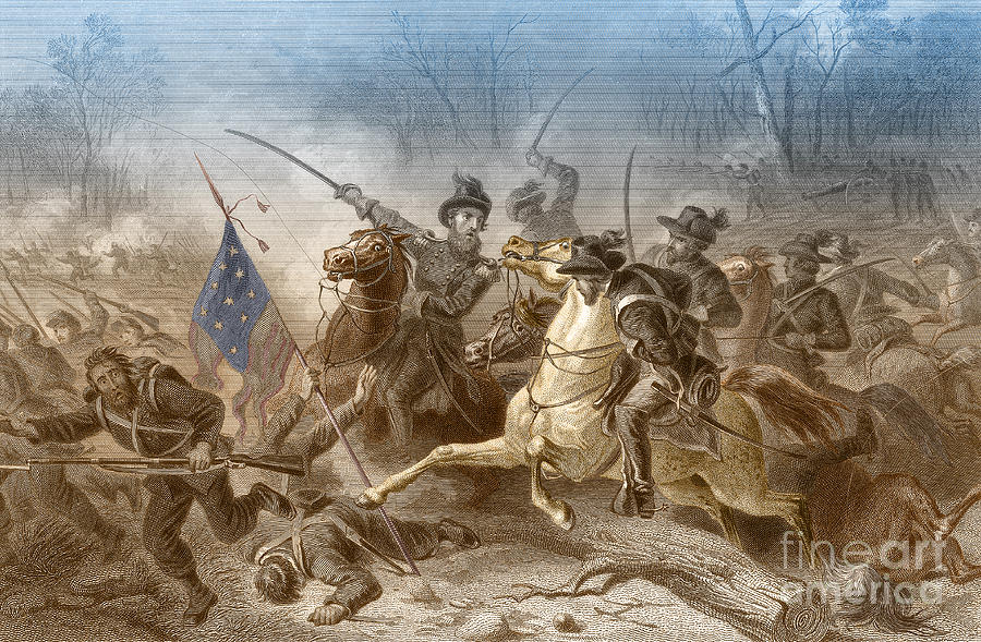 Battle Of Shiloh, Charge Of General Photograph by Photo Researchers