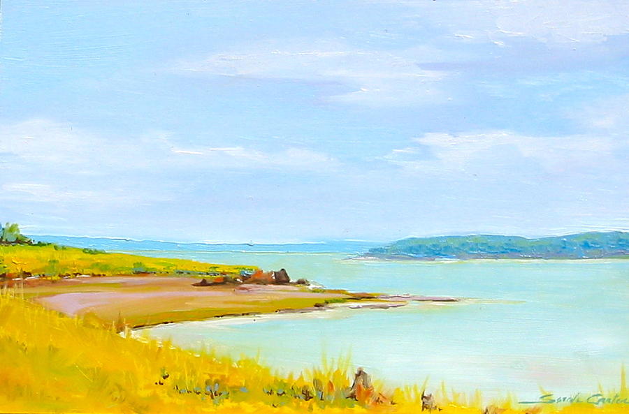 Bay Of Fundy From Eastport Painting by Sarah Gayle Carter