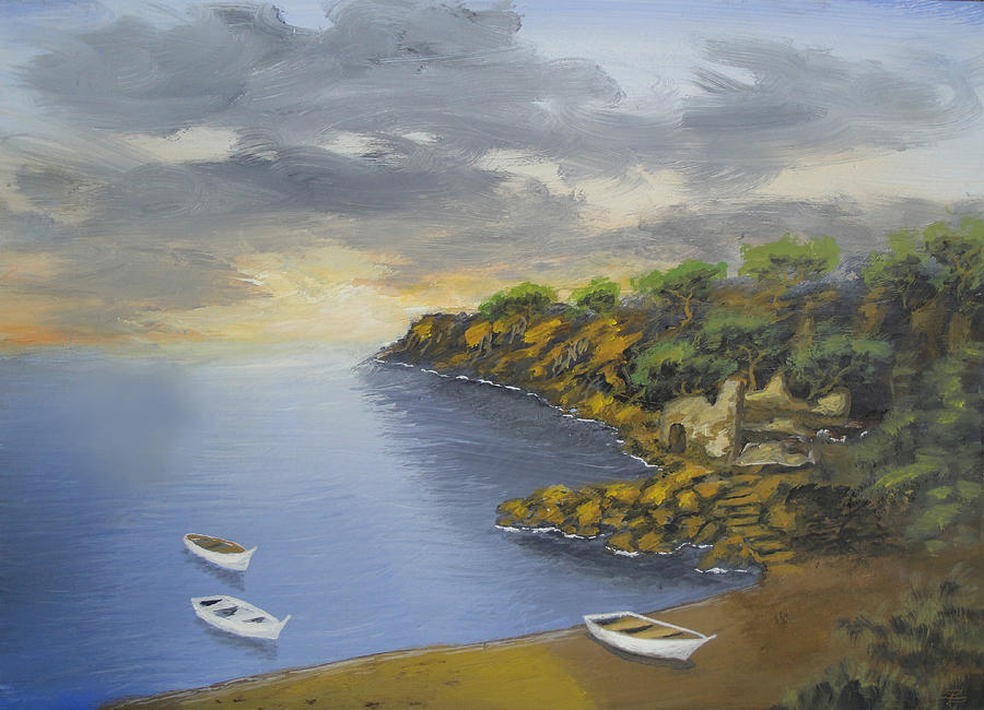 Boat Painting - Bay Of Peace by Larry Cirigliano