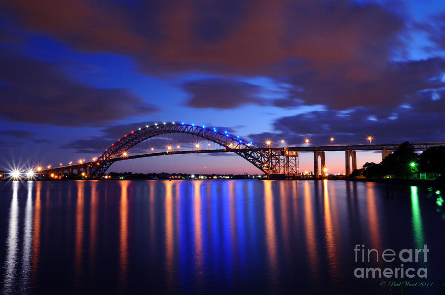Bayonne Bridge at Night Photograph by Paul Ward