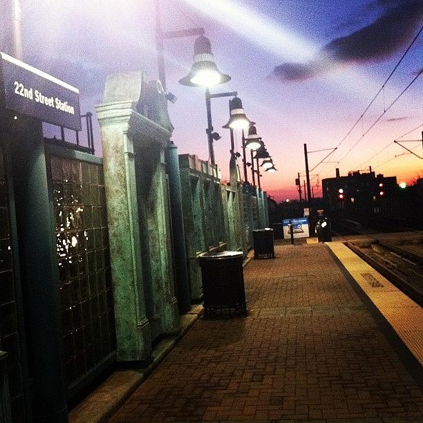 Sunset Photograph - #bayonne #train #station #sunset by Kerri Lacey