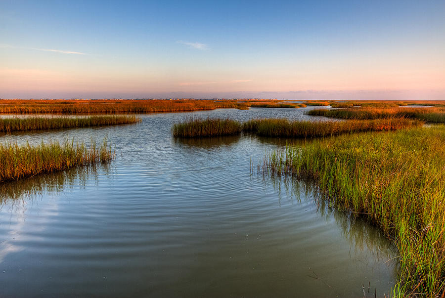 Bayou Vista Sunset - Water Photograph by Daniel Ray