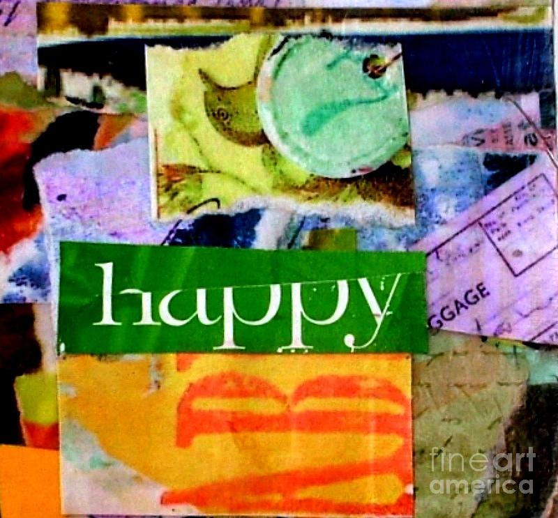 Alphabet Mixed Media - BE Happy by Currie Silver
