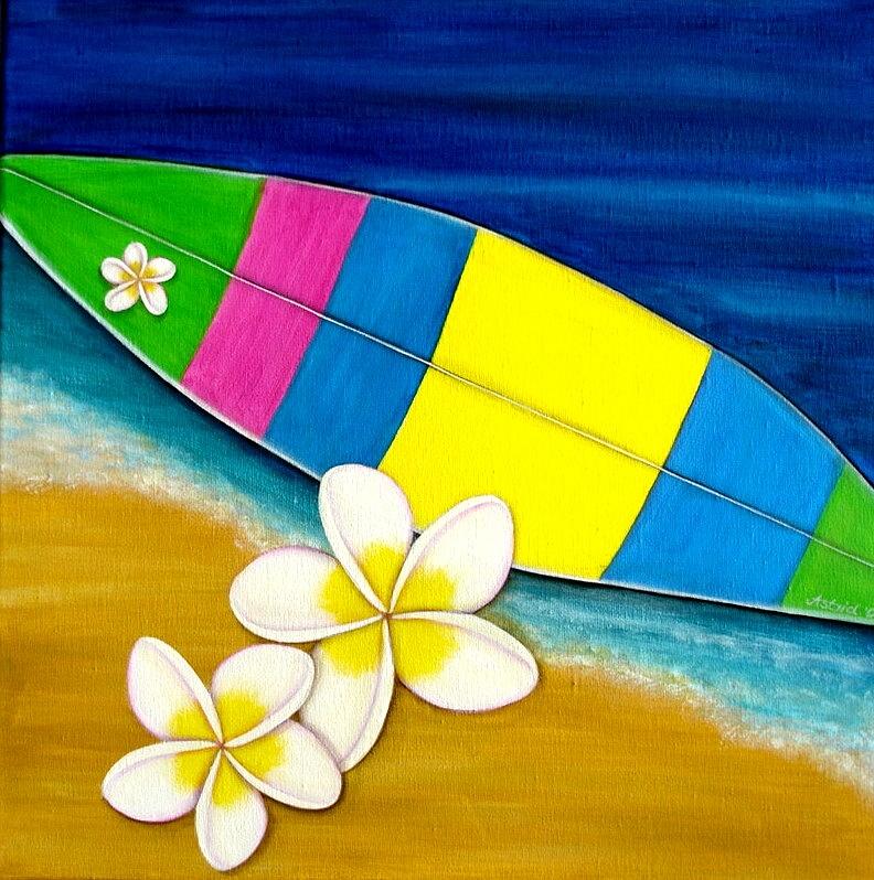 Flower Painting - Beach and Surf by Astrid Rosemergy