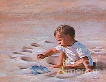 Beach Baby Painting by Susan Bradbury