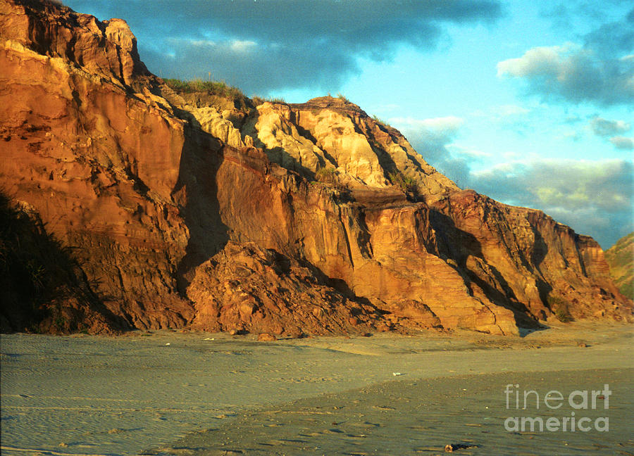 Beach Cliff at Sunset Photograph by Mark Dodd