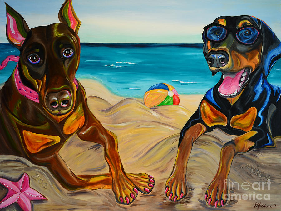 Nature Painting - Beach Dawgs by Sandra Presley