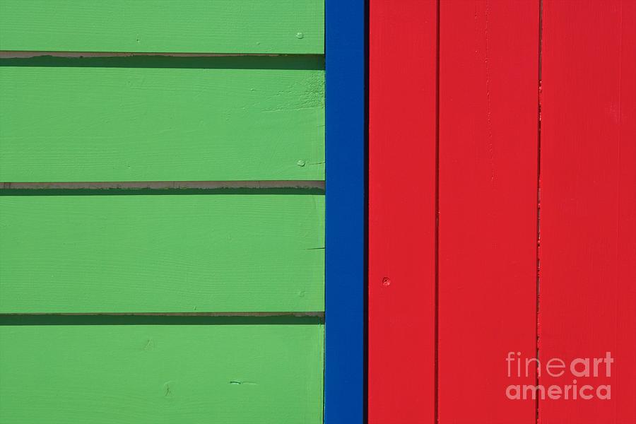 Summer Photograph - Beach House - Green Red with Blue line IV by Hideaki Sakurai