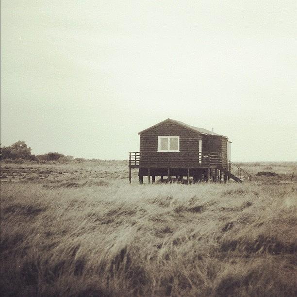 Black And White Photograph - Beach hut by Tom Crask