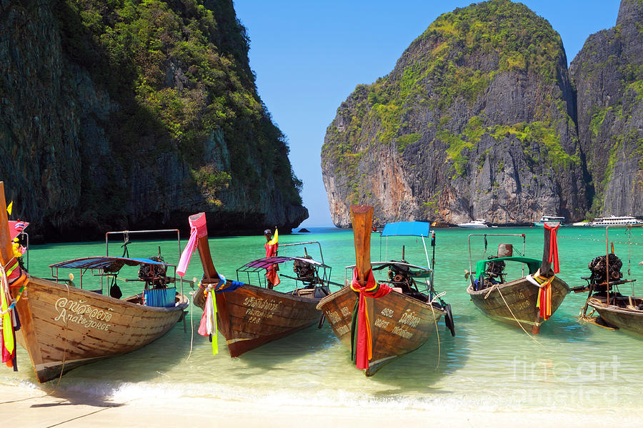 Beach in Phi Phi Photograph by Charline Xia