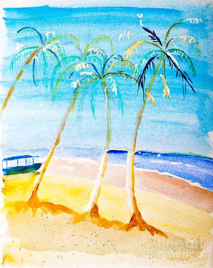 Beach Paradise  Painting by Simon Bratt