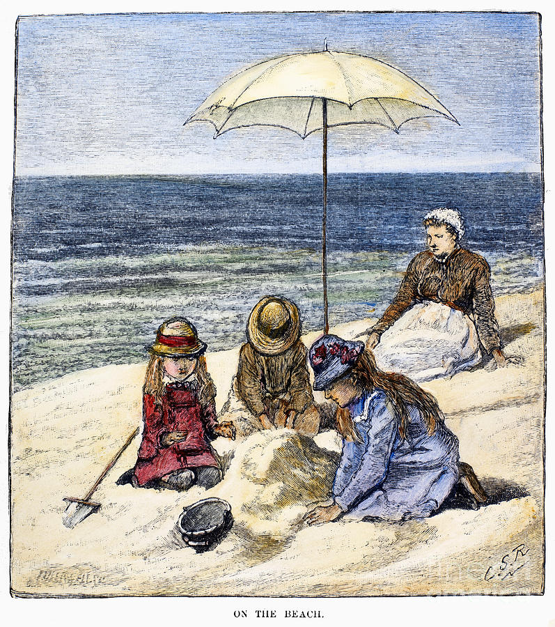 Beach Scene, 1879 Photograph by Granger