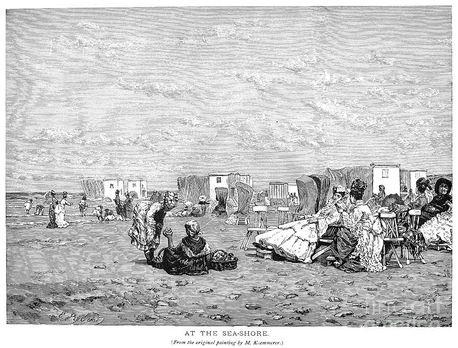 Beach Scene, 19th Century Photograph by Granger