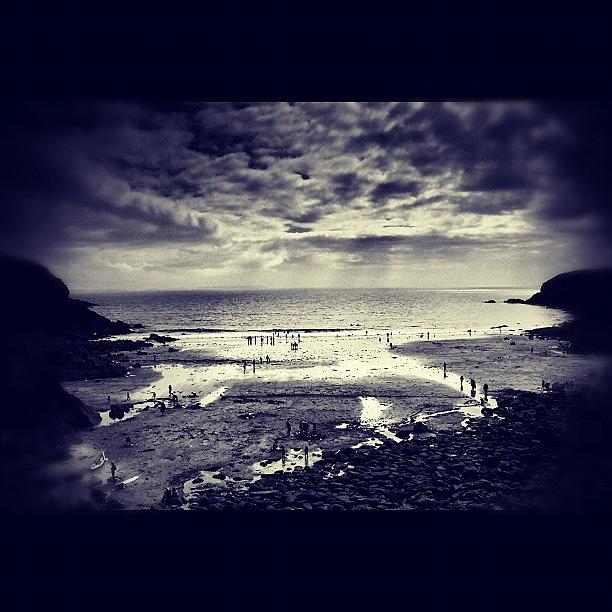 Landscape Photograph - #beach #silhouette #blackandwhite by Rachel Purchase