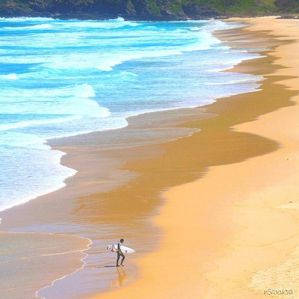 Beach Photograph - #beach Surfer #forster #australia #igaustralia by Nicole Brooks
